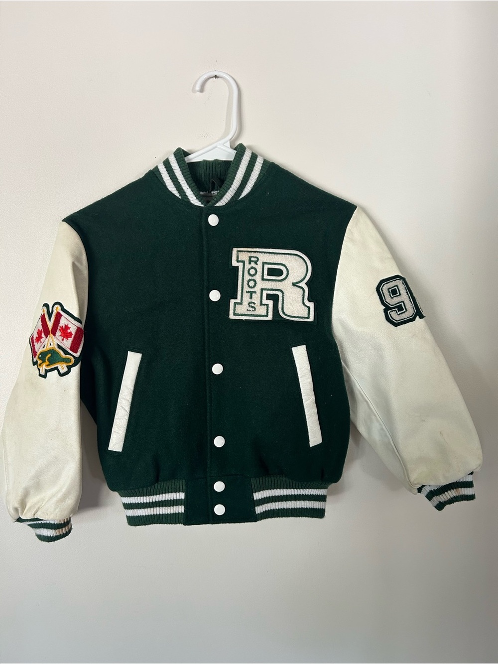 Vintage (Roots Canada) - Leather Varsity Jacket 1990s Small